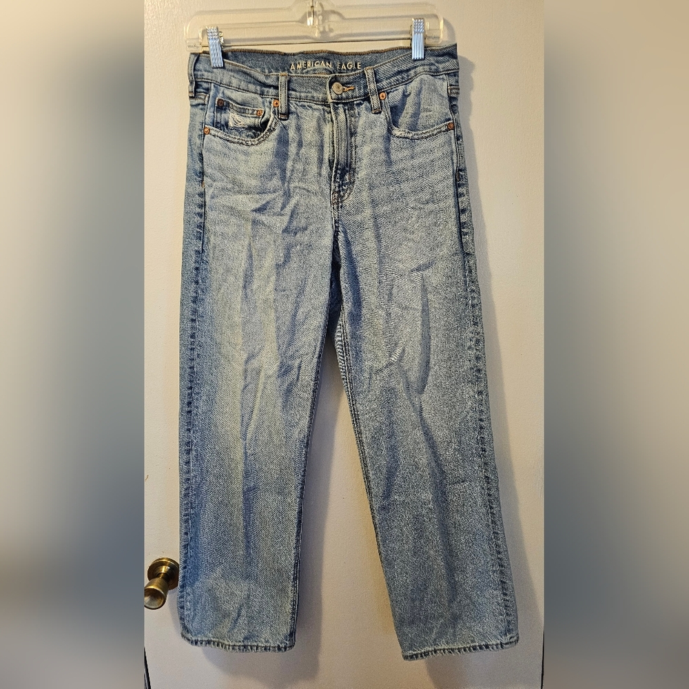 American Eagle Jeans Strigid Denim Stovepipe Wide-Leg Women's Size 4 Regular